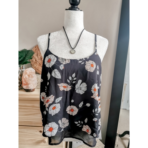 Calliope Black Floral Camisole Size Large - Picture 1 of 4